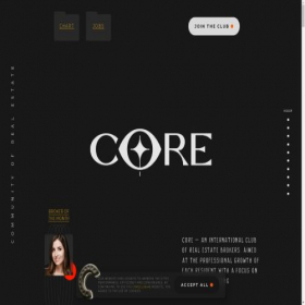 Скриншот главной страницы сайта coreclub.ae