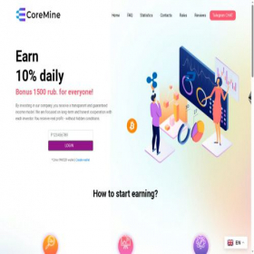 Скриншот главной страницы сайта coremine.pro