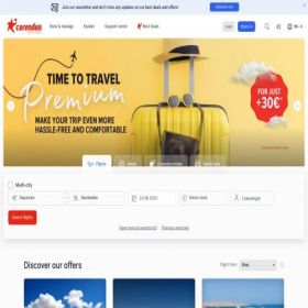 Скриншот главной страницы сайта corendonairlines.com