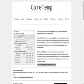 Скриншот главной страницы сайта coretemp.org