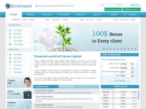 Скриншот главной страницы сайта corsaforex.com