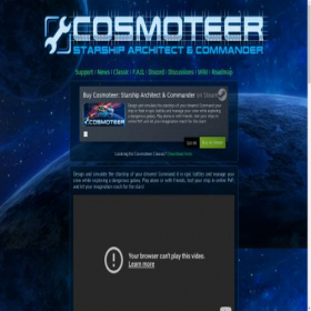 Скриншот главной страницы сайта cosmoteer.net
