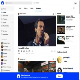 Скриншот главной страницы сайта coub.com