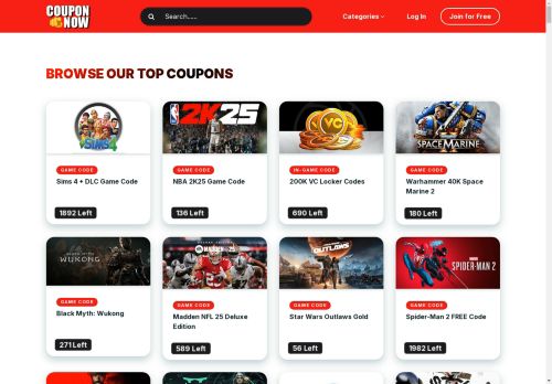 Скриншот главной страницы сайта couponyounow.com