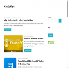 Скриншот главной страницы сайта crackclue.com