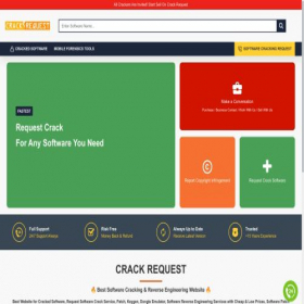 Скриншот главной страницы сайта crackrequest.org