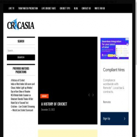 Скриншот главной страницы сайта cricasia.com