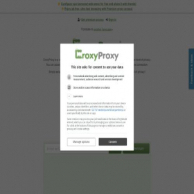 Скриншот главной страницы сайта croxyproxy.com