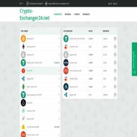 Скриншот главной страницы сайта crypto-exchanger24.net