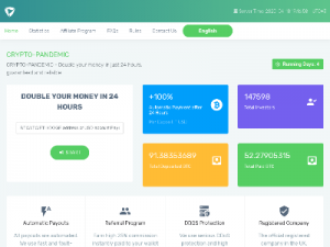 Скриншот главной страницы сайта crypto-pandemic.ltd