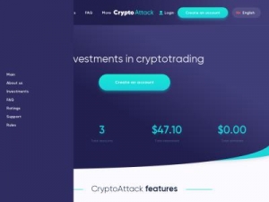 Скриншот главной страницы сайта cryptoattack.biz