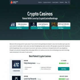 Скриншот главной страницы сайта cryptocasinorankings.com