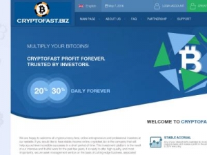 Скриншот главной страницы сайта cryptofast.biz