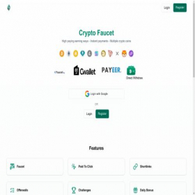 Скриншот главной страницы сайта cryptofaucet.one