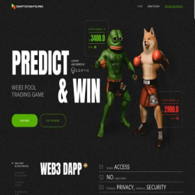Скриншот главной страницы сайта cryptofights.pro