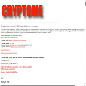 Скриншот главной страницы сайта cryptome.org