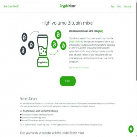 Скриншот главной страницы сайта cryptomixer.io