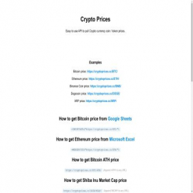 Скриншот главной страницы сайта cryptoprices.cc