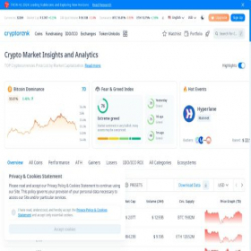 Скриншот главной страницы сайта cryptorank.io
