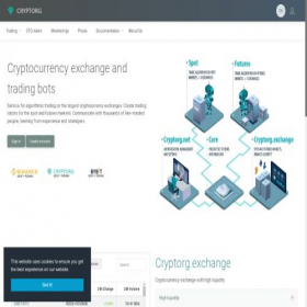 Скриншот главной страницы сайта cryptorg.io