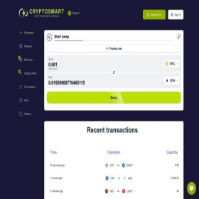 Скриншот главной страницы сайта cryptosmart.online