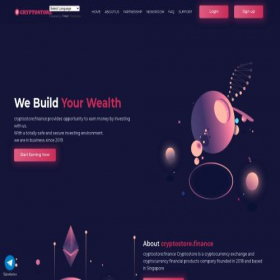 Скриншот главной страницы сайта cryptostore.finance