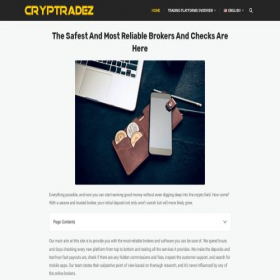 Скриншот главной страницы сайта cryptradez.com