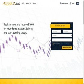 Скриншот главной страницы сайта cryptx24.com