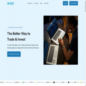 Скриншот главной страницы сайта crystal-gain.com