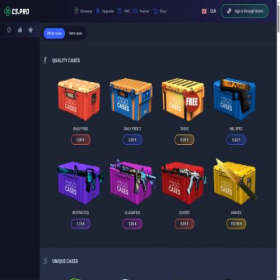 Скриншот главной страницы сайта csgocases.com