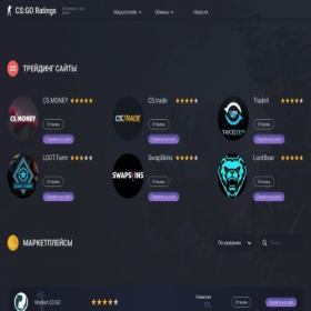 Скриншот главной страницы сайта csgoorating.com