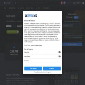 Скриншот главной страницы сайта csstats.gg