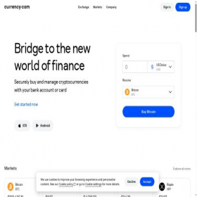 Скриншот главной страницы сайта currency.com