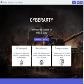 Скриншот главной страницы сайта cyberarty.net
