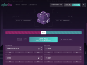 Скриншот главной страницы сайта cyberdice.net