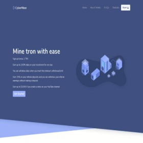 Скриншот главной страницы сайта cyberminer.io