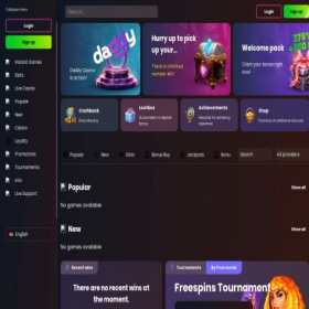 Скриншот главной страницы сайта daddycasino603.com