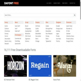 Скриншот главной страницы сайта dafontfree.io