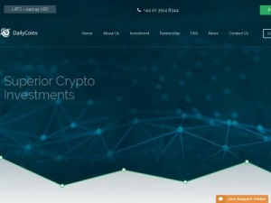 Скриншот главной страницы сайта dailycoins.io