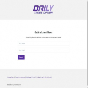 Скриншот главной страницы сайта dailytradeoption.com