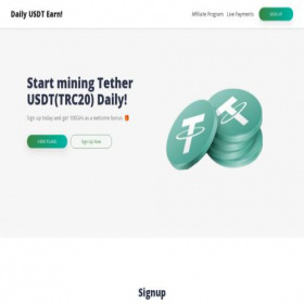 Скриншот главной страницы сайта dailyusdtearn.com