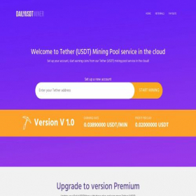 Скриншот главной страницы сайта dailyusdtminer.com