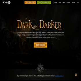 Скриншот главной страницы сайта darkanddarker.com