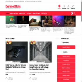 Скриншот главной страницы сайта darknetstats.com