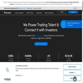 Скриншот главной страницы сайта darwinex.com
