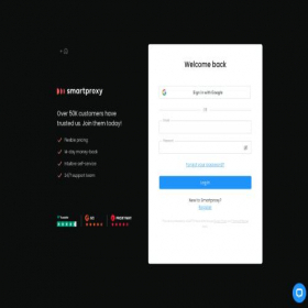 Скриншот главной страницы сайта dashboard.smartproxy.com