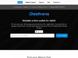 Скриншот главной страницы сайта dashfortune.net