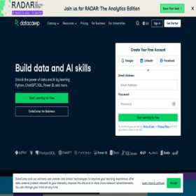 Скриншот главной страницы сайта datacamp.com