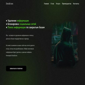 Скриншот главной страницы сайта dataerase.ru