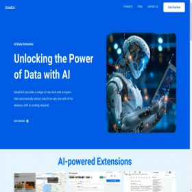 Скриншот главной страницы сайта dataextai.com